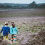 Children walking in the countryside
